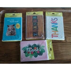 Lot Of 4 Packs Of Thank You Cards With 6 Cards In Each NEW!!!